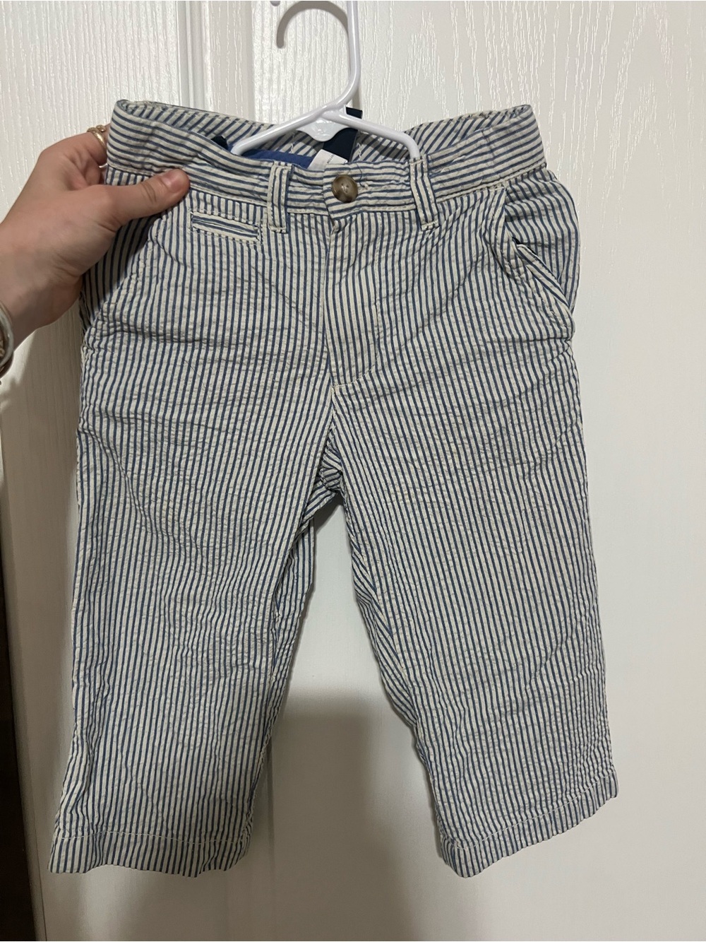GAP Boys Navy and White Seersucker Dress Pants